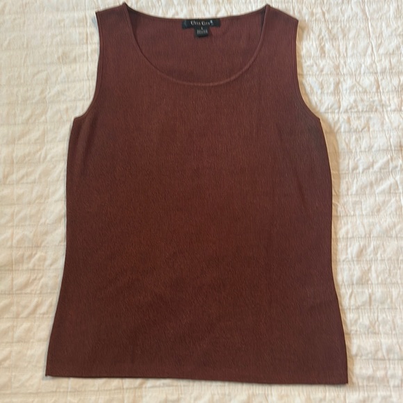 Women’s Sleeveless Rayon/Nylon Top, Rust, Size Small - Picture 1 of 3